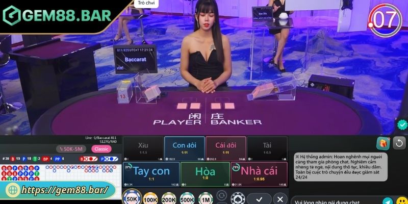 Baccarat Trực Tuyến GEM88 - Luật, Cửa Cược Và Cách Soi Cầu 1 Luật chơi Baccarat online từ cao thủ GEM88